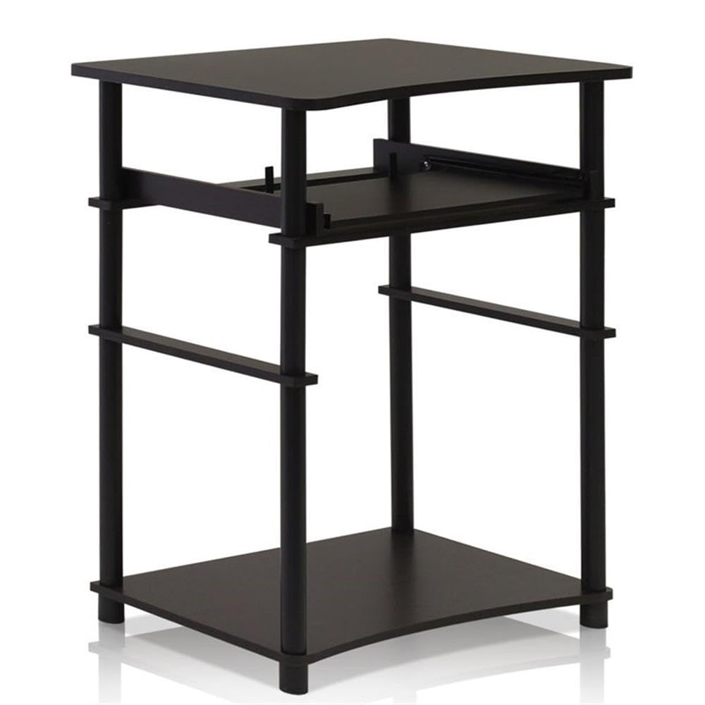 Furinno Laptop Notebook Schreibtisch, holz, Espresso/Schwarz, 39.62 x 39.62 x 75.18 cm, Espresso/Sch