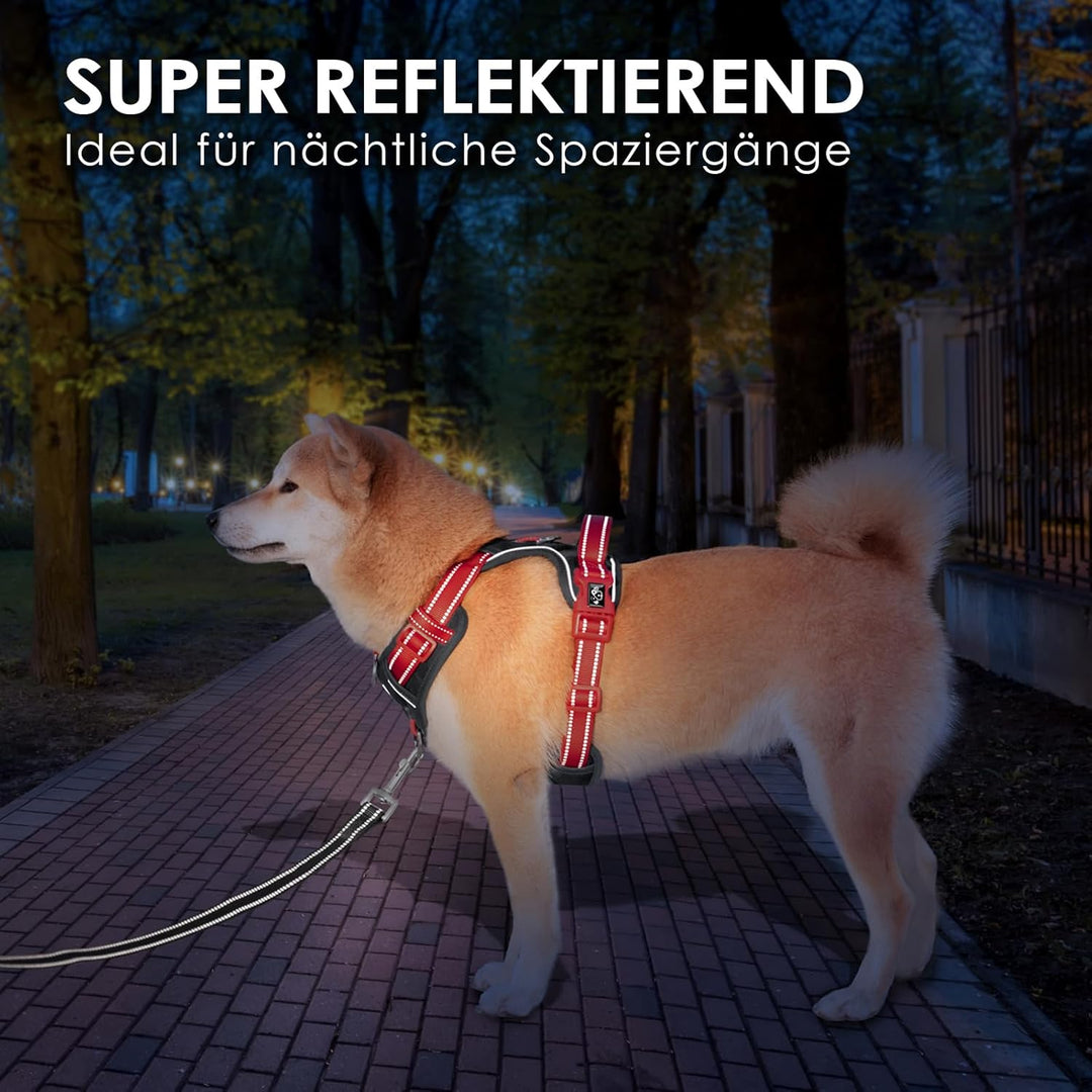 PHOEPET Anti-Zug Hundegeschirr - Reflektierendes Verstellbares Welpen-Sicherheitsgeschirr für kleine