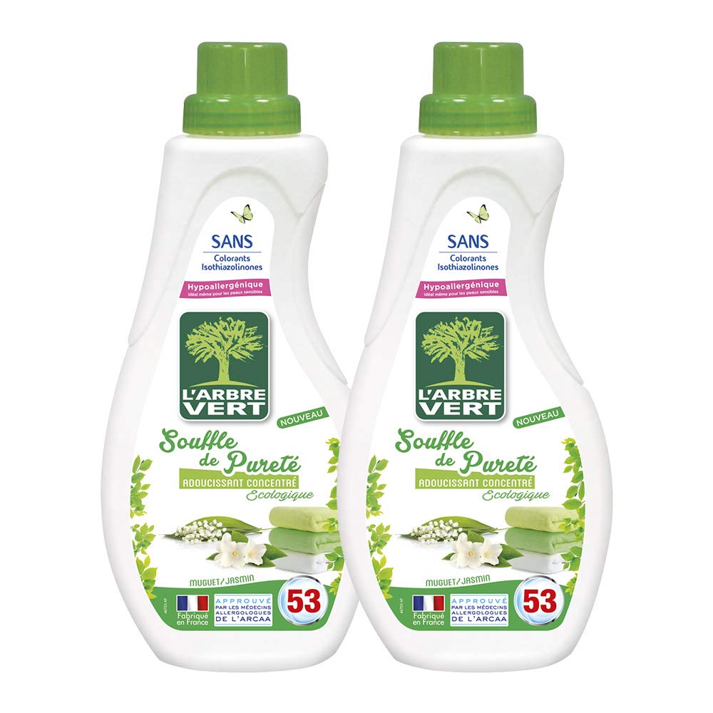L'arbre vert Weichspüler Linge Souffle de Pureté 53 Waschgänge, 800 ml, 2 Stück Jasmin 0.5 ml (1600e