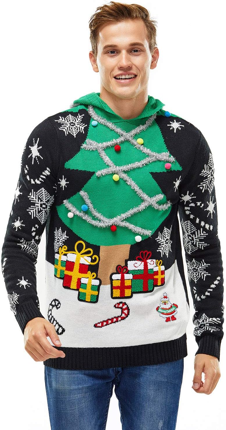 U LOOK UGLY TODAY Unisex Herren Weihnachtspullover Damen Hässliche Pulli Lustig Strickpullover Yafil