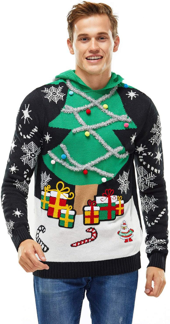 U LOOK UGLY TODAY Unisex Herren Weihnachtspullover Damen Hässliche Pulli Lustig Strickpullover Yafil