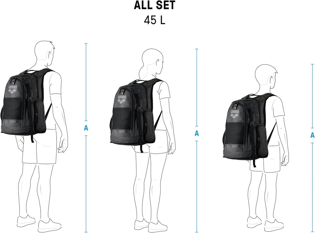 ARENA LL Set Backpack 45L COLOR 100-BLACK, ONE SIZE 100 - BLACK ONE SIZE
