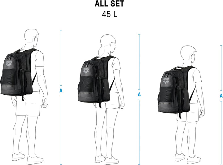 ARENA LL Set Backpack 45L COLOR 100-BLACK, ONE SIZE 100 - BLACK ONE SIZE
