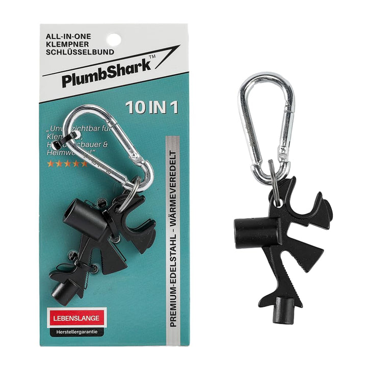 Grehge 1 Plumbing & Heating Keyring Multitool - #10 Essential Plumbers Tools Including Radiator Key,