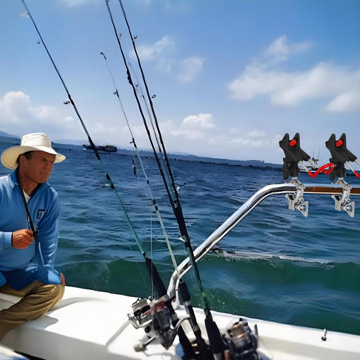 Leeko Rutenhalter, Angelrute Halter 2 Stück Edelstahl Universal Ruten Ständer 360°Verstellbar Angelr
