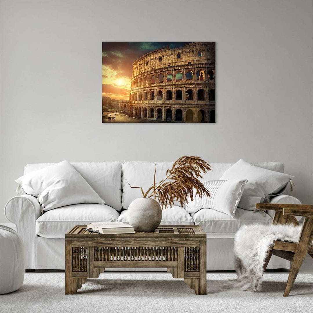 Bilder auf Leinwand Coloseum Roma Architektur Italien Leinwandbild 70x50cm Wandbilder Dekoration Woh