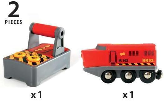 BRIO World 33213 IR-Frachtlok Elektrische Lokomotive mit Fernsteuerung - Zubehör World - Kleinkindsp