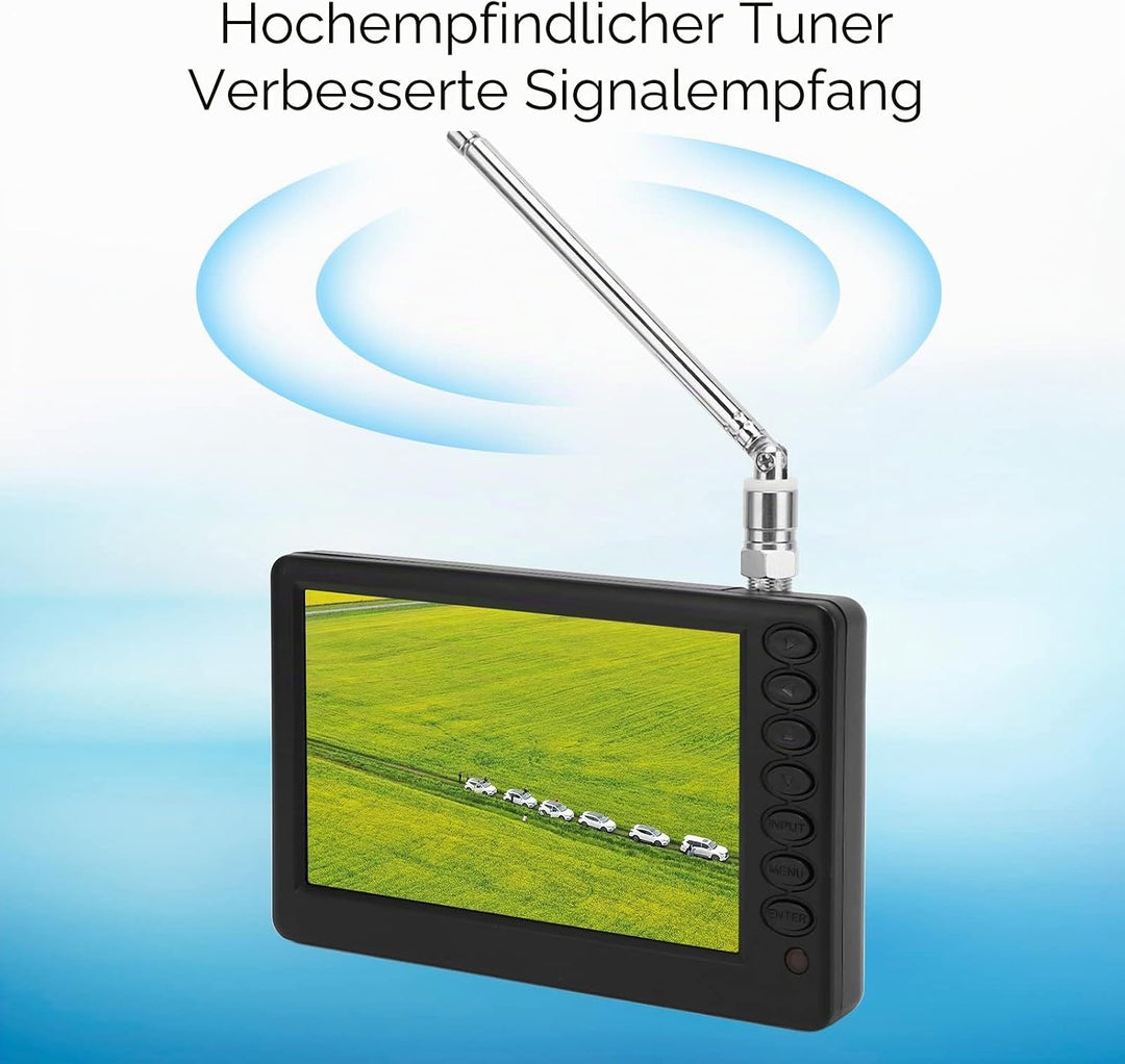 Tragbarer 5 Zoll Fernseher, ISDB T Digitalfernseher, 1080P Videoformatunterstützung, 1500 mAh Hochem