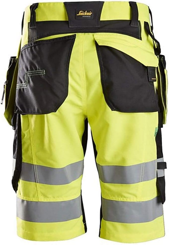 FlexiWork, High-Vis Shorts+ Holstertaschen Klasse 1 60 Grau, 60 Grau