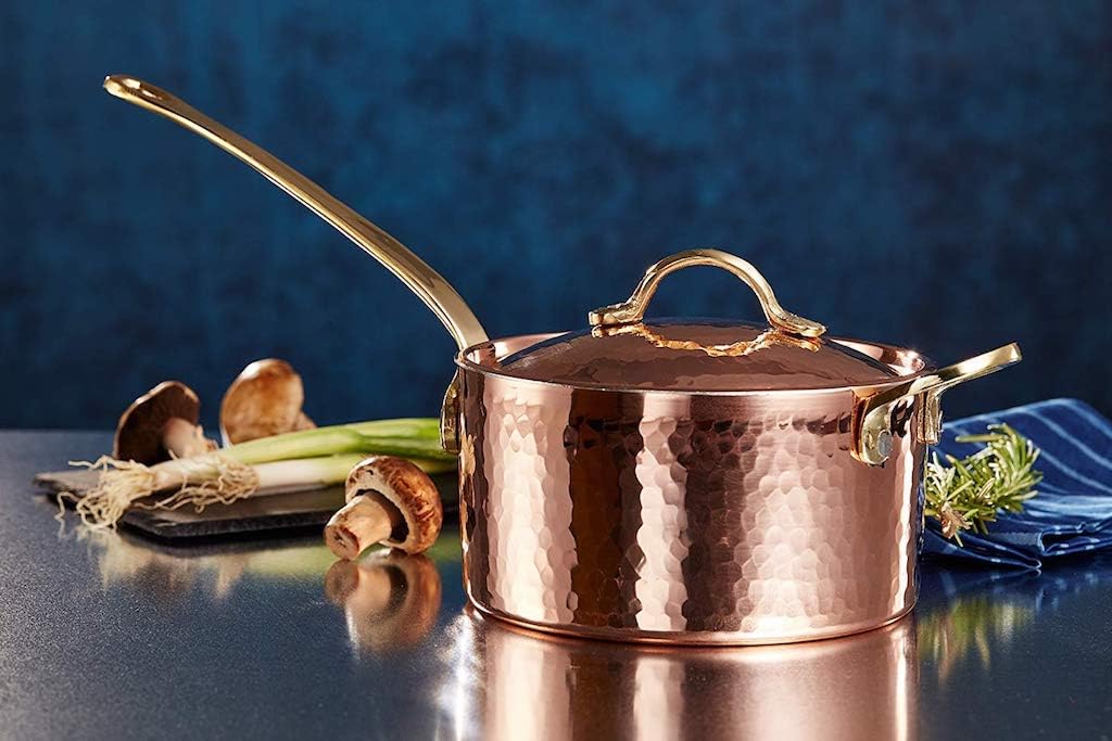 Kupfertopf für Zucker und Marmelade, Marmeladentopf, Marmeladenpfanne, Desserttopf aus Kupfer, Zabag