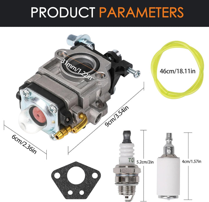 Vergaser für Motorsense 52 cc 49 cc 43 cc, Inklusive Komplettem Zubehörsatz, Passend für Eine Vielza