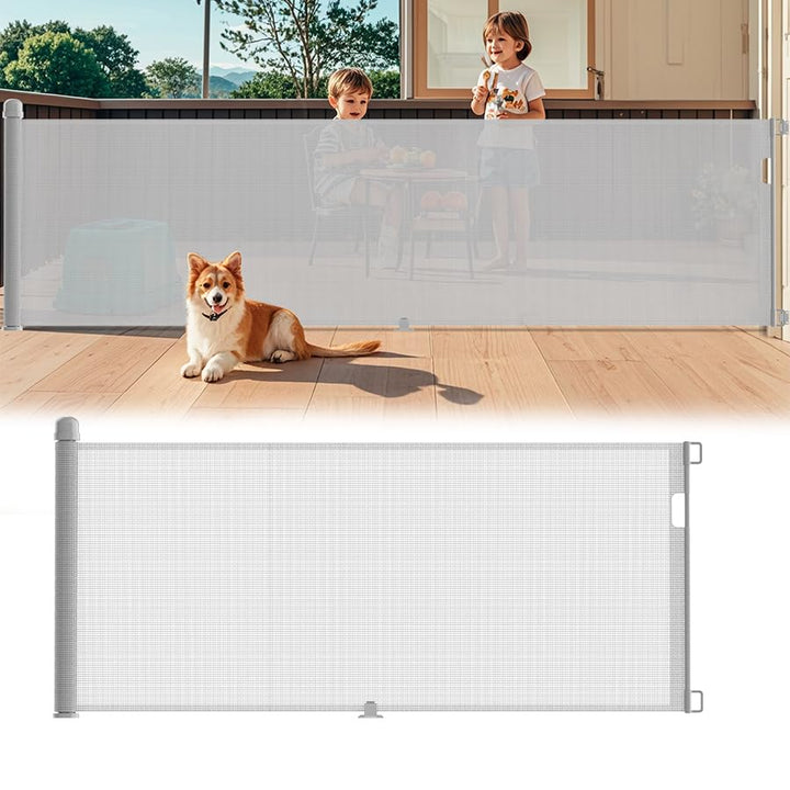 Aufun Treppenschutzgitter Ausziehbar 300cm, Türschutzgitter Baby, Absperrgitter Schutzgitter Treppe