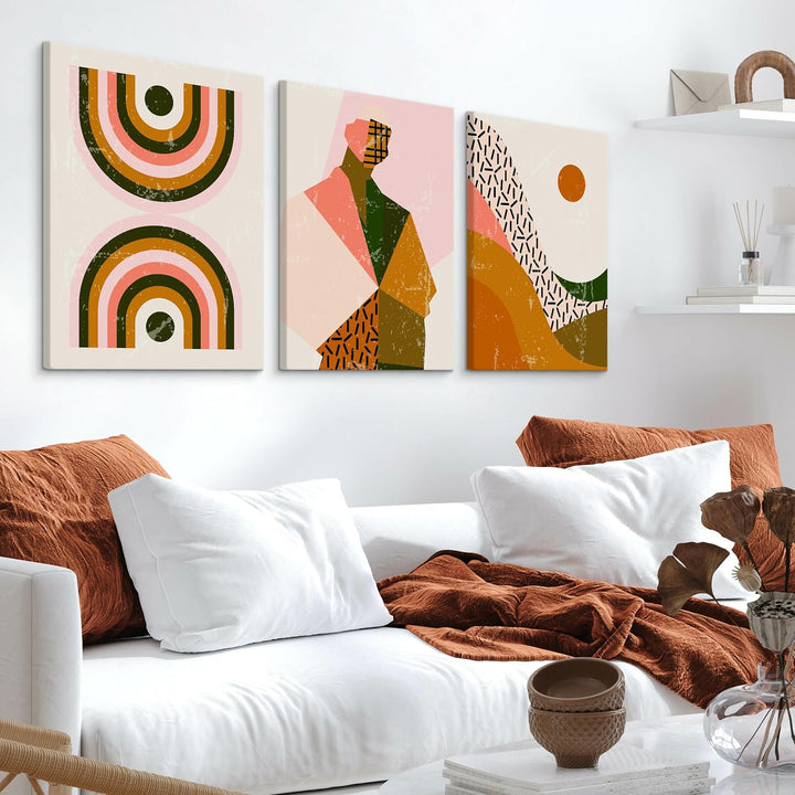 Muralo - Wandbilder Set - Leinwand Bilder Set Aufhängefertig - Bilder für Wohnzimmer Schlafzimmer -