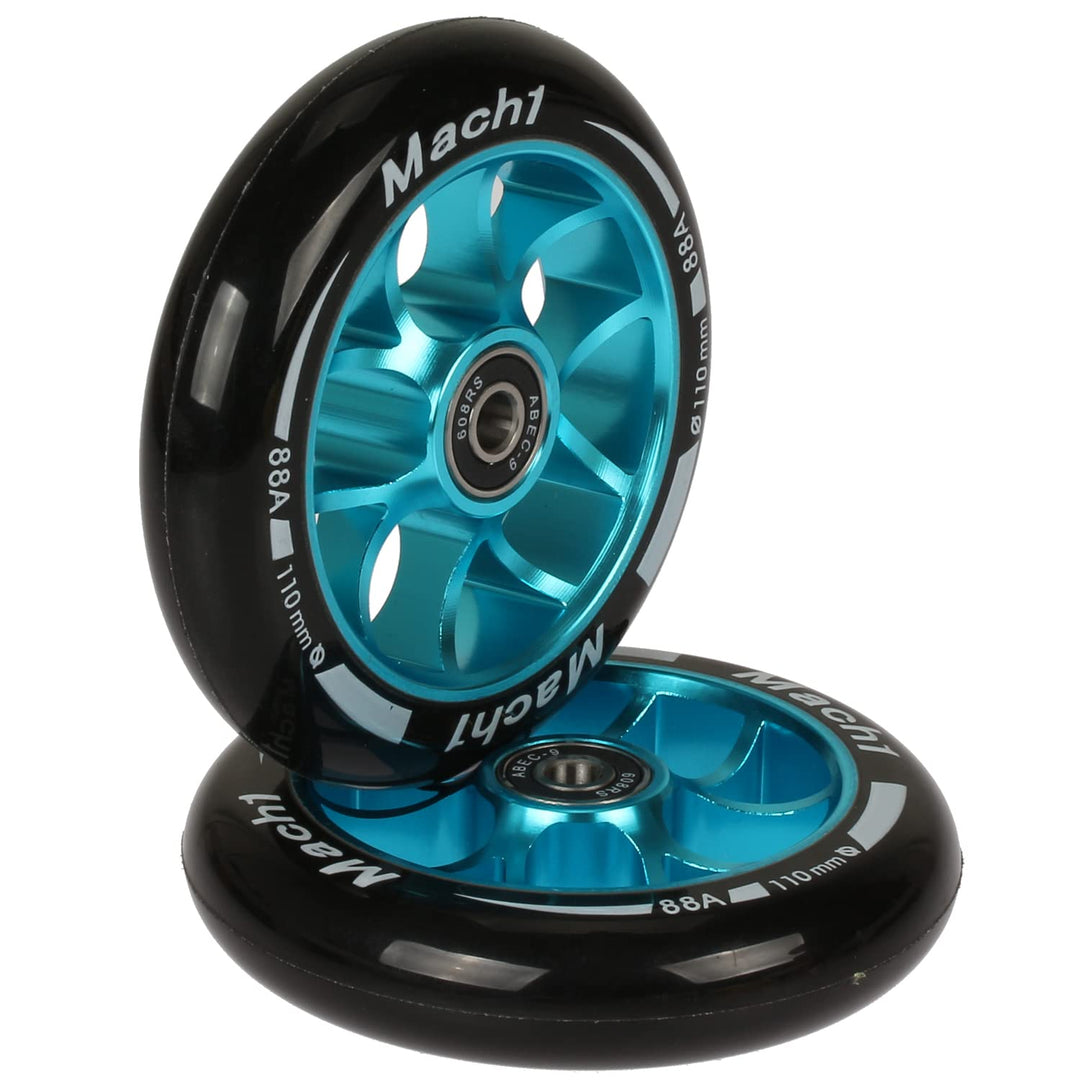 2 Stück 110x24mm Mach1 Stuntscooter Alu aluminium Rollen-Set inklusive Kugellager + Spacer - Cityrol