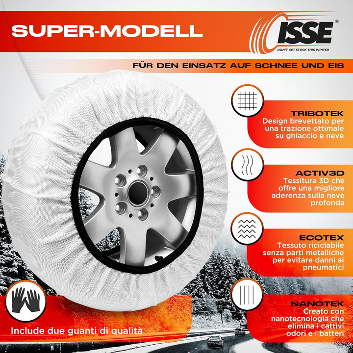 Isse ISSEC50062 Schneekette Textil Auto Super, GröÃŸe 62 T62 SUPER T62, SUPER T62
