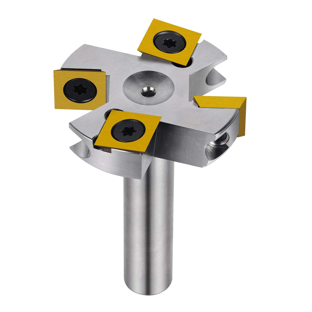 SpeTool Vernickelt Planfräser 12mm Schaft 45mm Schnittdurchmesser Planfräser für Oberfräse Flächenfr