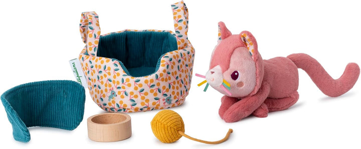 Lilliputiens - Plüschtier Jeanne, die Katze und Ihr Korb - Kuscheltier Katze mit Korb und Zubehör -