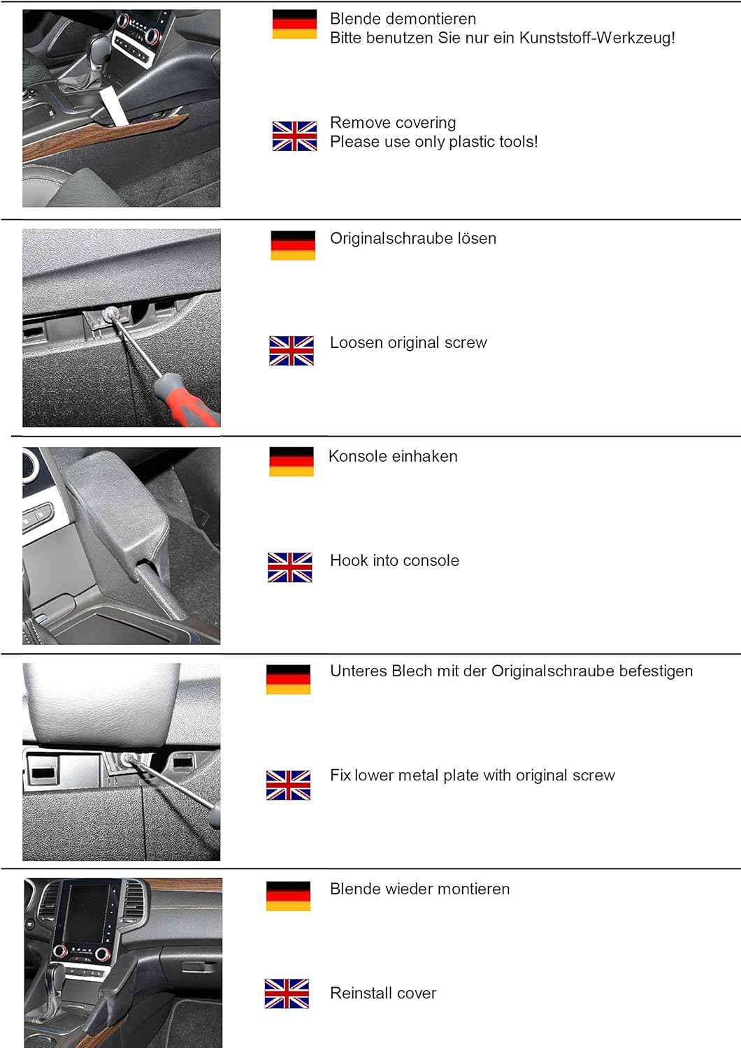 KUDA 2435 Halterung Kunstleder schwarz für Renault Talisman ab 2016, 2435