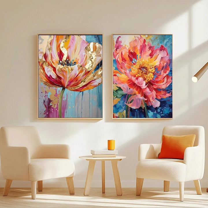 JATOK 3 Stück Malen Nach Zahlen Erwachsene, DIY Blumen Gemälde für Anfänger, Handgemalt Ölgemälde Le