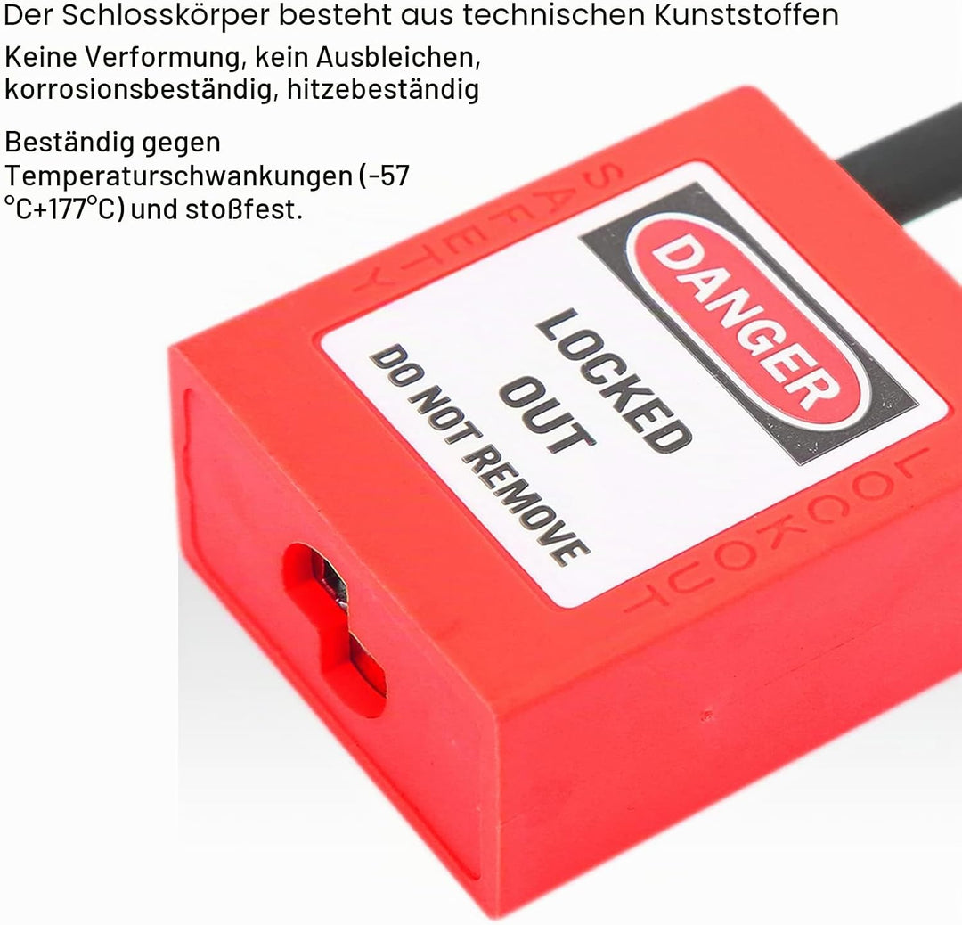 Lockout Tagout Schlösser, 10 Stück Sicherheits-Vorhängeschloss mit 20 Schlüsseln, Staubdicht Lock Ou