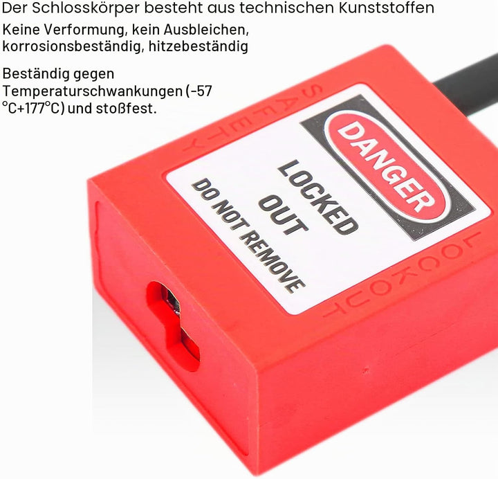Lockout Tagout Schlösser, 10 Stück Sicherheits-Vorhängeschloss mit 20 Schlüsseln, Staubdicht Lock Ou