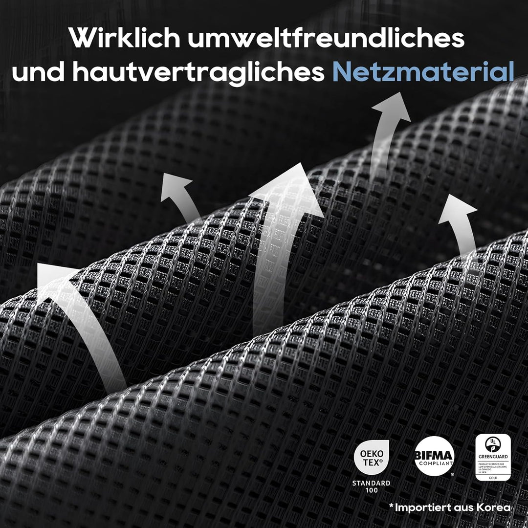COLAMY Ergonomischer Bürostuhl mit Fussstütze – Chefsessel mit hoher Rückenlehne, Verstellbarer Kopf