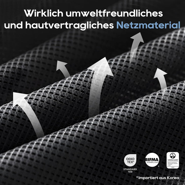 COLAMY Ergonomischer Bürostuhl mit Fussstütze – Chefsessel mit hoher Rückenlehne, Verstellbarer Kopf