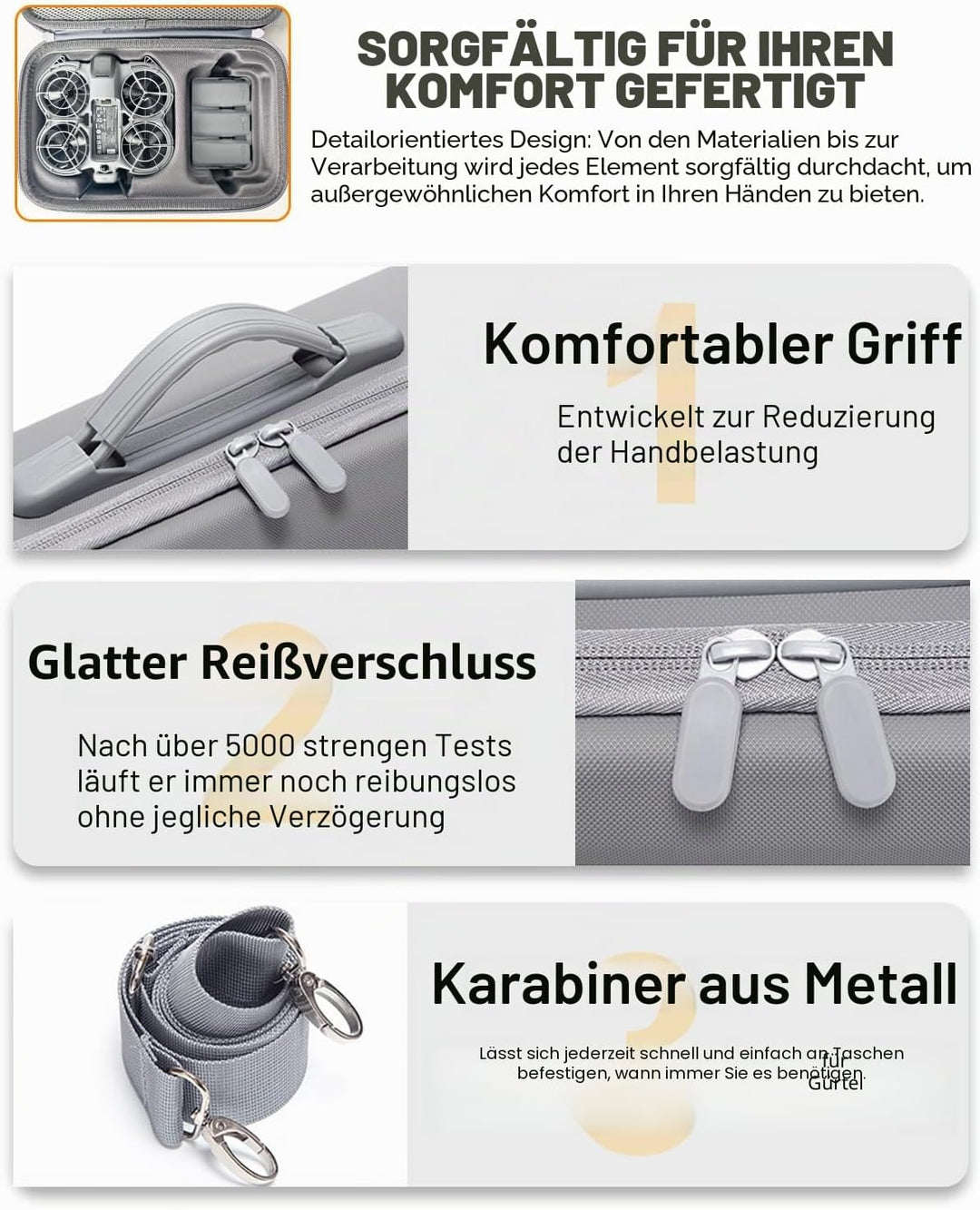 Harte Tasche für DJI Neo 2 Fly More Combo, Handtasche für Neo 2 Zubehör, Case für Neo 2 Drohne RC-N3