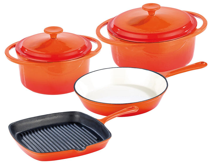 Tornwald-Schmiede Gusseisentopfset: Topf- und Pfannen-Set aus Gusseisen, 4-teilig (Töpfe und Pfannen