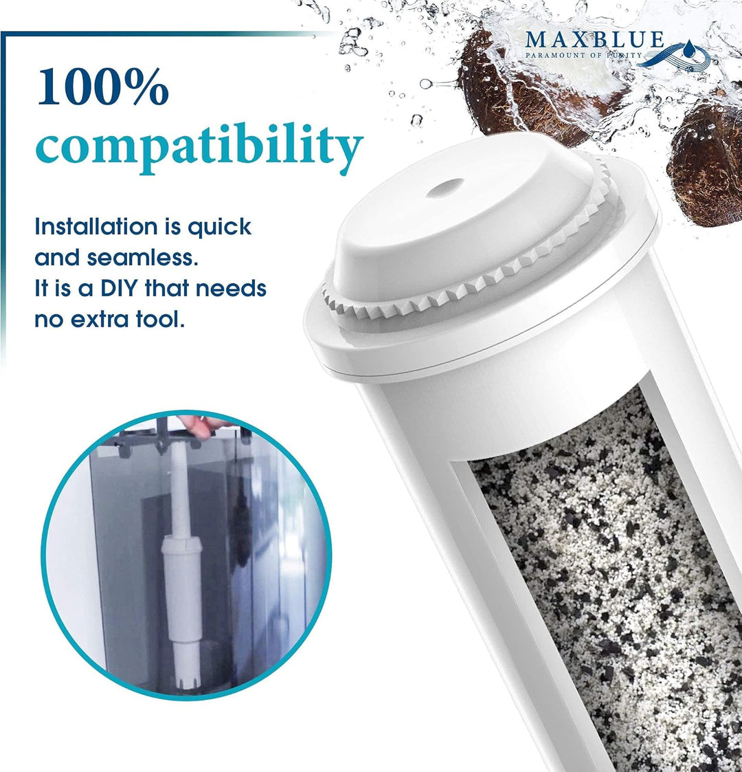 Maxblue Kaffeefilter, Kompatibel mit White, 68739, 60209, 62911, Kompatibel mit Jura Capresso Z5, Z6