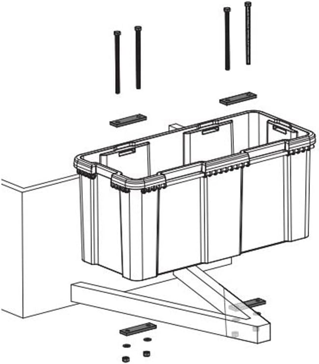 DAKEN Blackit L - 750 x 300 x 355 mm, Deichselbox mit 2 Schlösser, Werkzeugkasten für Anhänger Stauk