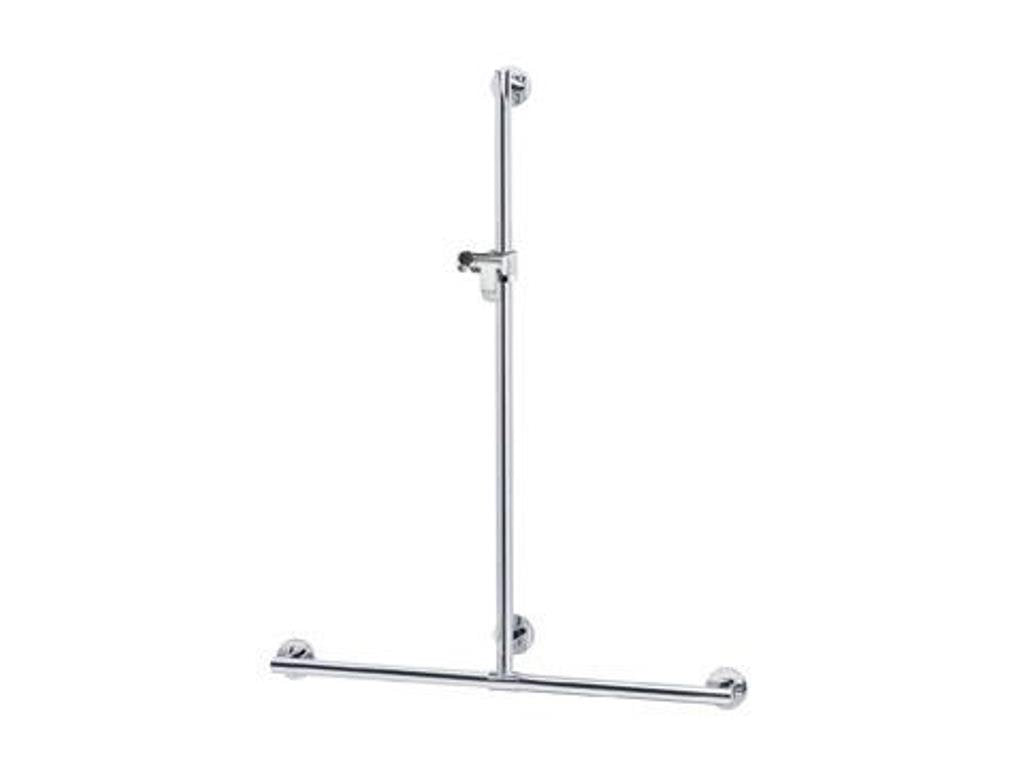 Keuco 34914011111 Duschhandlauf Plan Care mit Brausestange, verchromt, 1182/1263 mm, 1182/1263 mm