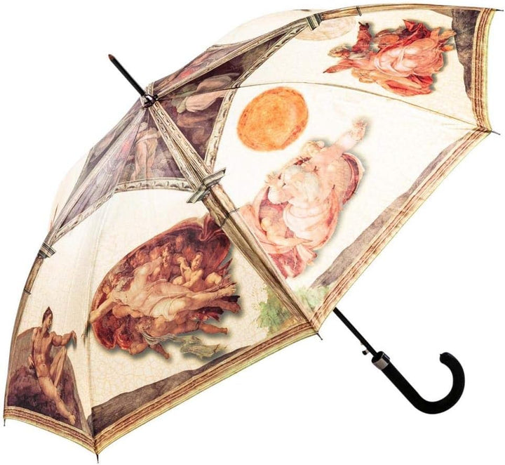 LUCKYWEATHER Regenschirm Stockschirm Damen Motiv Sixtinische Kapelle Auf-Automatik I Stockregenschir