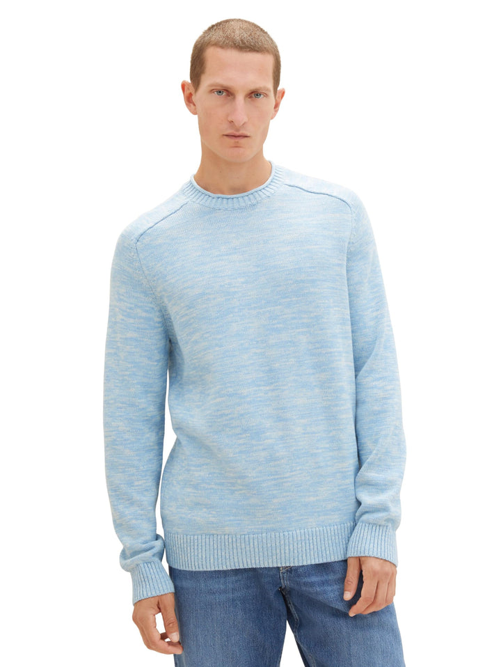 TOM TAILOR Herren Pullover, XXL 34253 - Washed Out Middle Blue Mouline