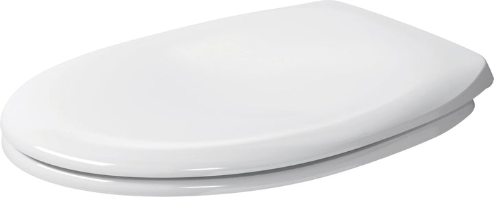 Duravit 0064200000 WC-Sitz mit Soft-Close-Scharnieren, Edelstahl, weiss ohne