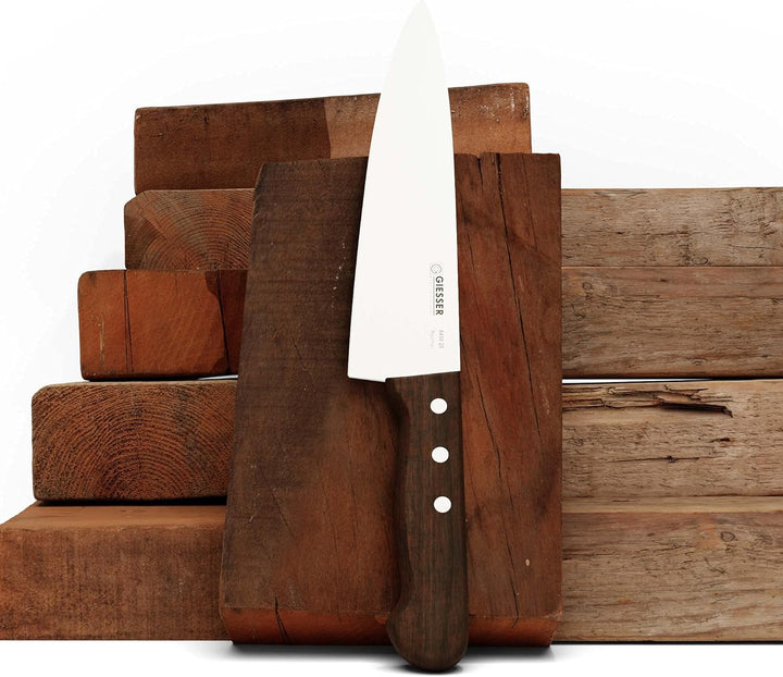 GIESSER seit 1776 - Made in Germany - Kochmesser mit Holzgriff rutschfest Kotibe, 20 cm, rostfrei, s