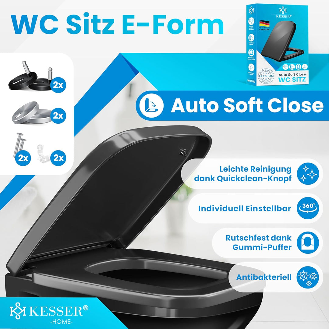 KESSER® WC Sitz mit Absenkautomatik Toilettendeckel Quick-Release-Funktion und Softclose - einfache