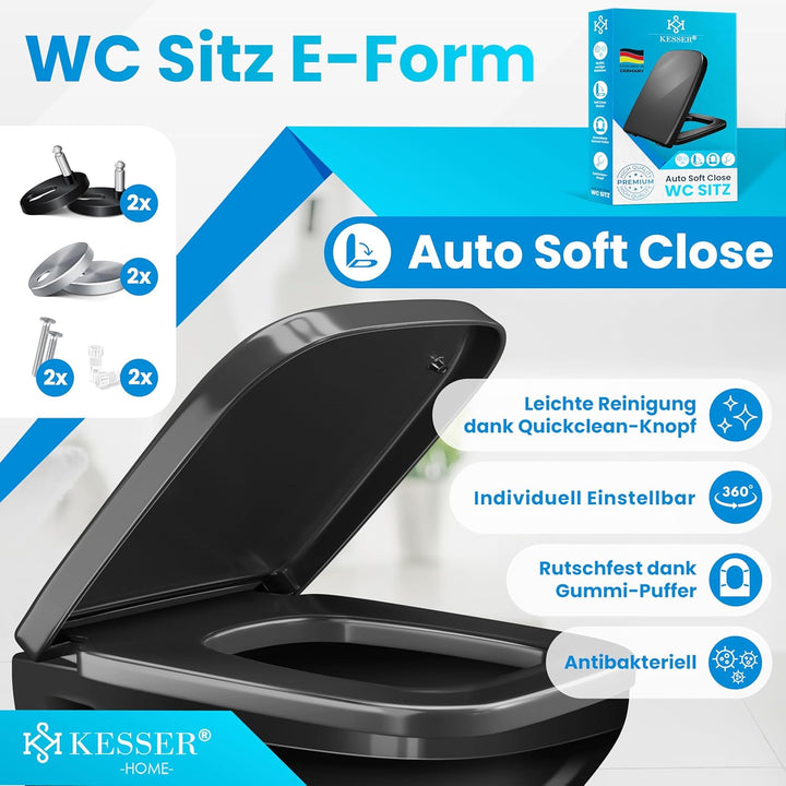 KESSER® WC Sitz mit Absenkautomatik Toilettendeckel Quick-Release-Funktion und Softclose - einfache