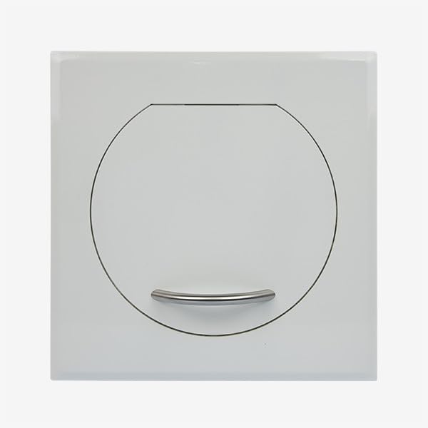 Wäscheschacht-Einwurftür Klappe Deckel STYLO SQUARE S (Weiss) Ø 250 mm