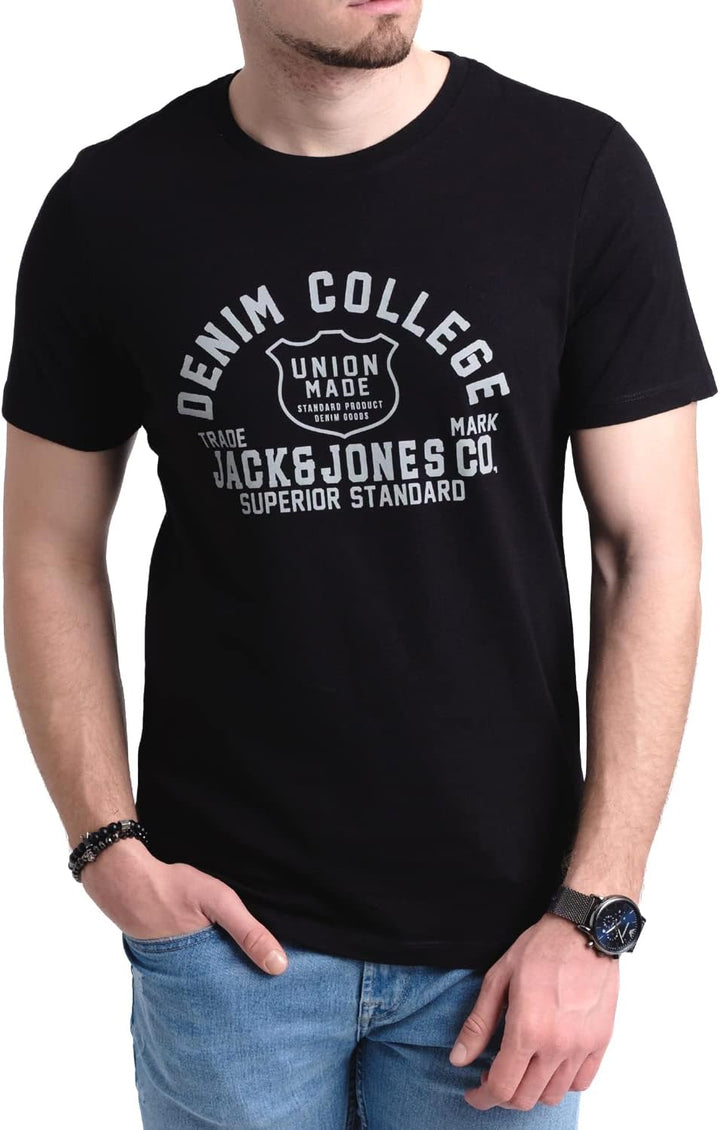 JACK & JONES Herren 5er-Set T-Shirts in verschiedenen Styles, Prints und Farben aus Baumwolle S Irin