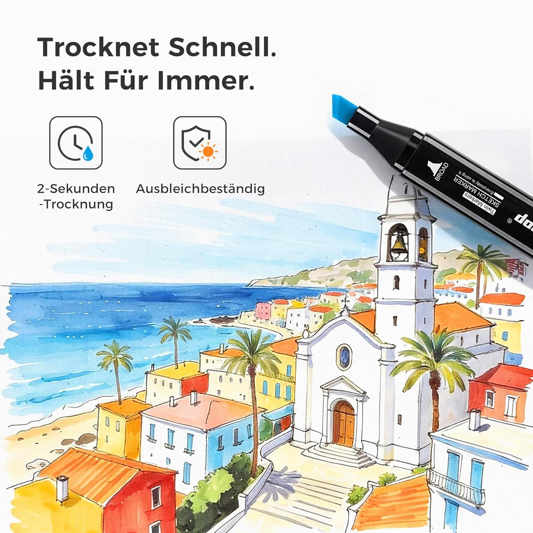 TongfuShop 80 Farben Marker Set, Graffiti Stifte, Permanent Marker Markierungsstifte mit Doppelter S