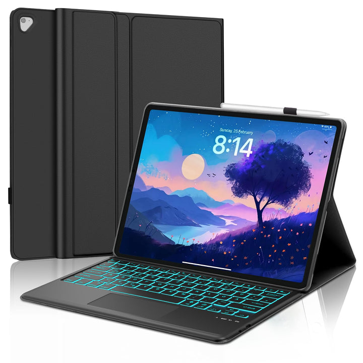 WINCHKING Hülle mit Tastatur iPad Pro 12,9 Zoll 2015/2017 (1./2. Gen) - 7 Farben Beleuchtete Kabello