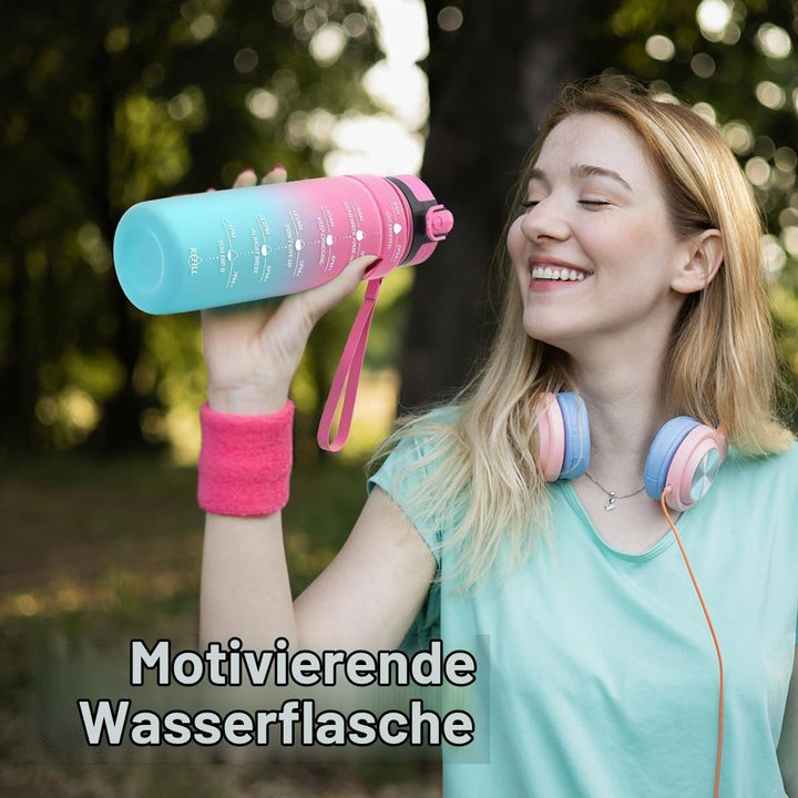 Niggeey Sport Trinkflasche 500ml, 700ml, 1L, 1,5L Trinkflasche Kinder Auslaufsicher, BPA-frei Tritan