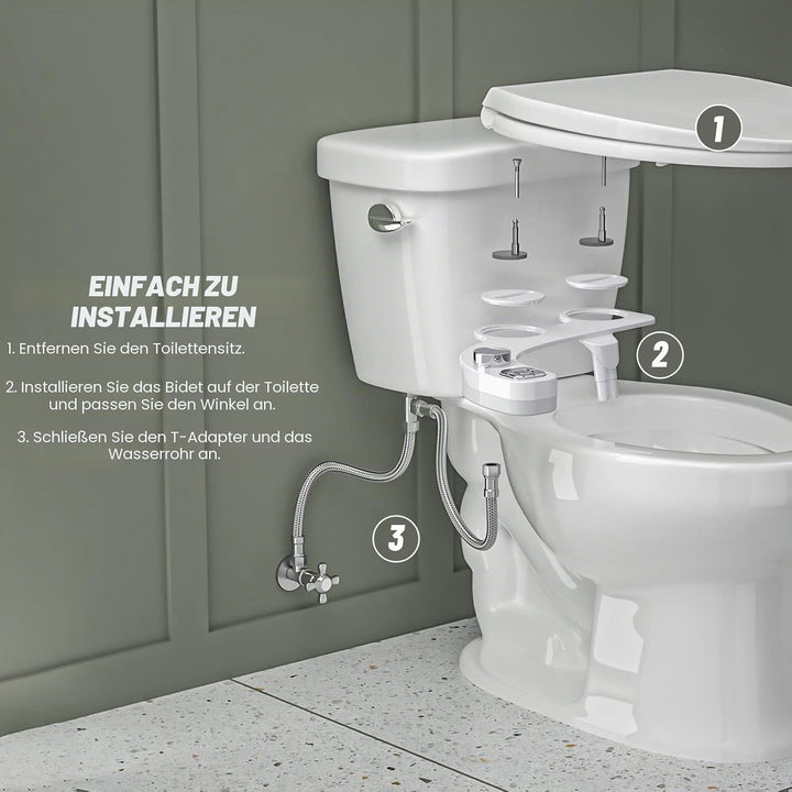 WRISIN Bidet WC Bidet Japanisches Bidet-Sprühgerät Bidet, WC-Sitz, mit einziehbaren Doppeldüsen, sel