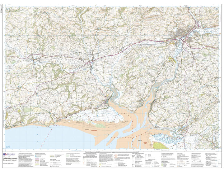 Carmarthen and Kidwelly (OS Explorer Map, Band 177), Karte