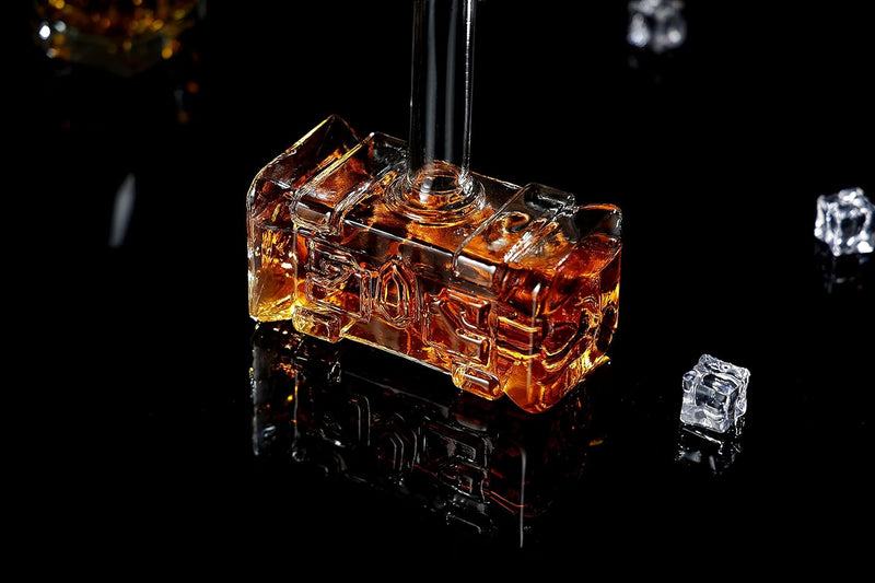 ALLILUYAA Whiskey Decanter,Handgemachte Thors Hammer Decanter,Transparent Creative Whisky Karaffe Ge