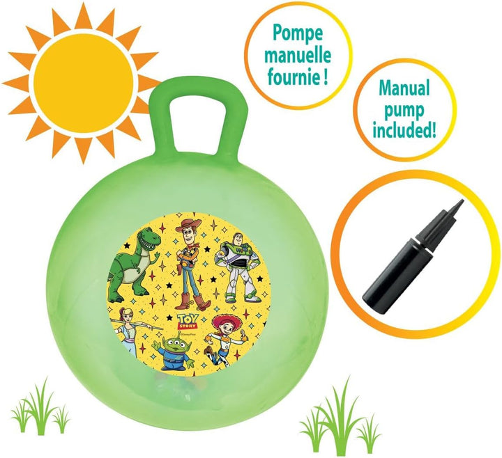 Lexibook, Disney Toy Story, Hüpfball mit Griff, Leuchteffekte, Grösse 45 cm, Pumpe inklusive, für Ki