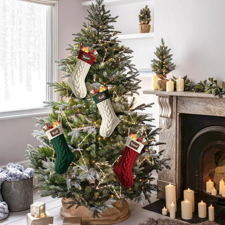 NIBESSER Weihnachtsstrumpf Personalisiert 2er Set Nikolausstrumpf mit Benutzerdefinierte Namen 18” G