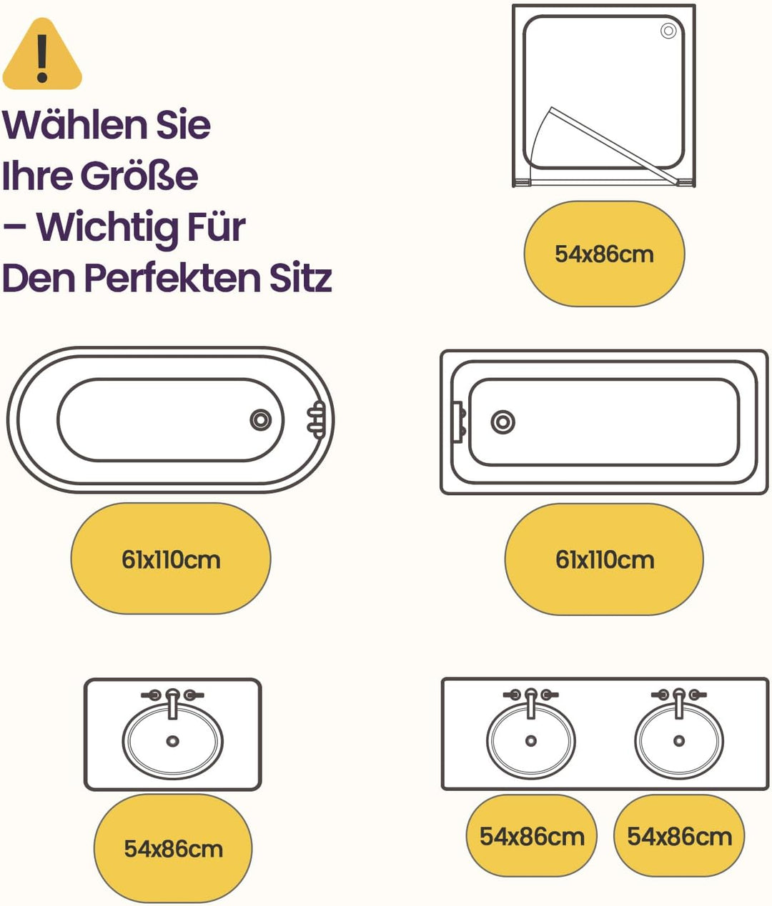 DEXI Ovale Badezimmerteppich 54 x 86 cm, Badematte rutschfest Absorbierende mit Seestern-Strand Must