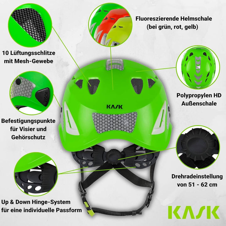 KASK Schutzhelm Superplasma PL HiViz 2.0 Arbeitsschutzhelm, Bergsteigerhelm, Industriekletterhelm -